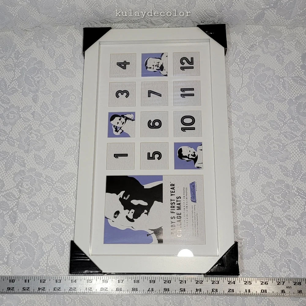 Baby’s First Year Collage Frame 12 Month Photo Display 17.25” x 10” – Brand New